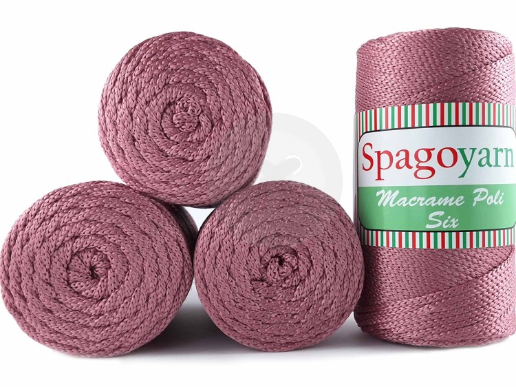 Sznurek Spagoyarn Macrame Poli 090 brudny różowy