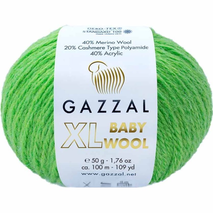 Włóczka Gazzal Baby Wool XL 821 limonkowy