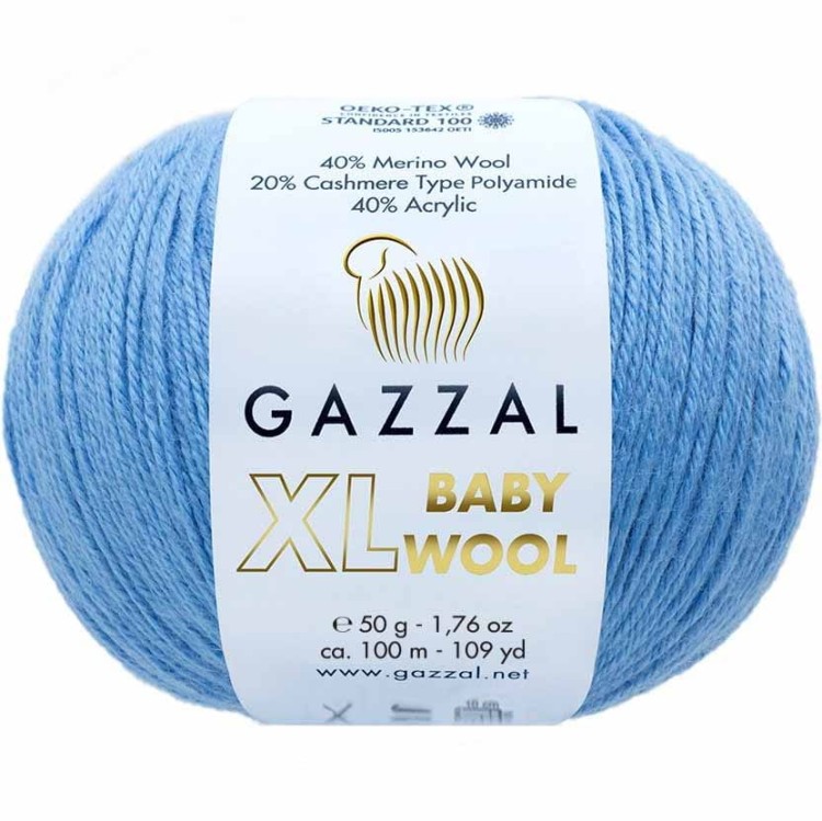 Włóczka Gazzal Baby Wool XL 813 jasny niebieski