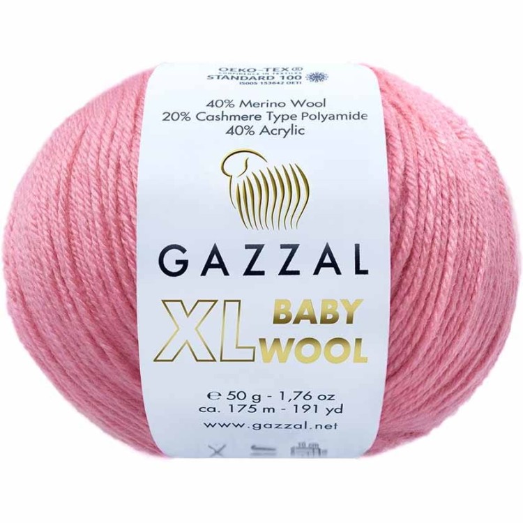 Włóczka Gazzal Baby Wool XL 828 ciepły różowy