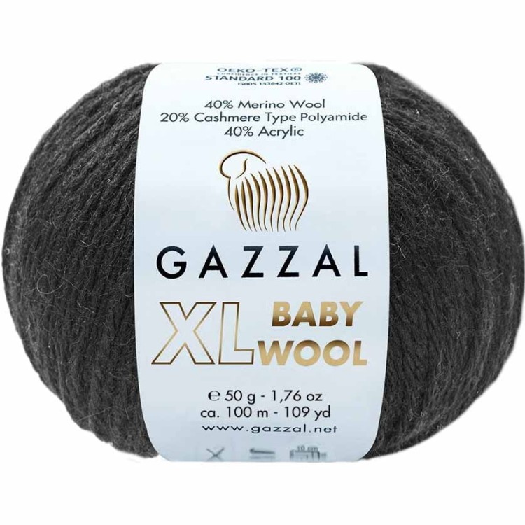 Włóczka Gazzal Baby Wool XL 803 czarny