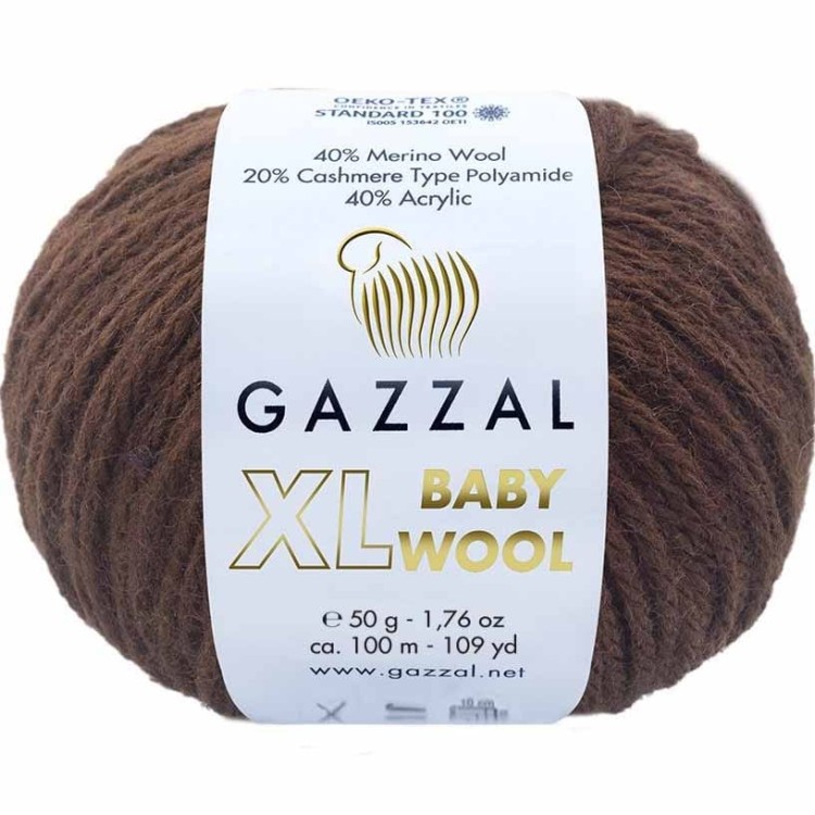 Włóczka Gazzal Baby Wool XL 807 brązowy