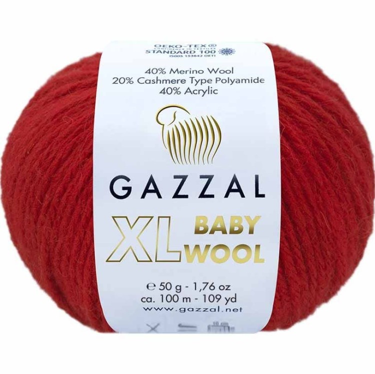 Włóczka Gazzal Baby Wool XL 811 czerwony