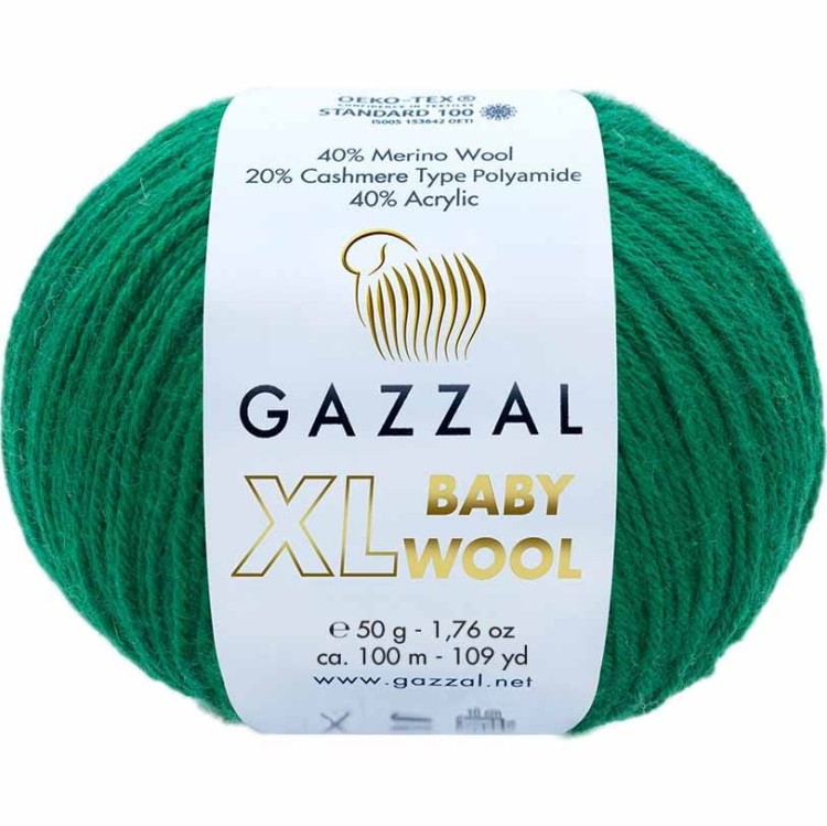 Włóczka Gazzal Baby Wool XL 814 zielony