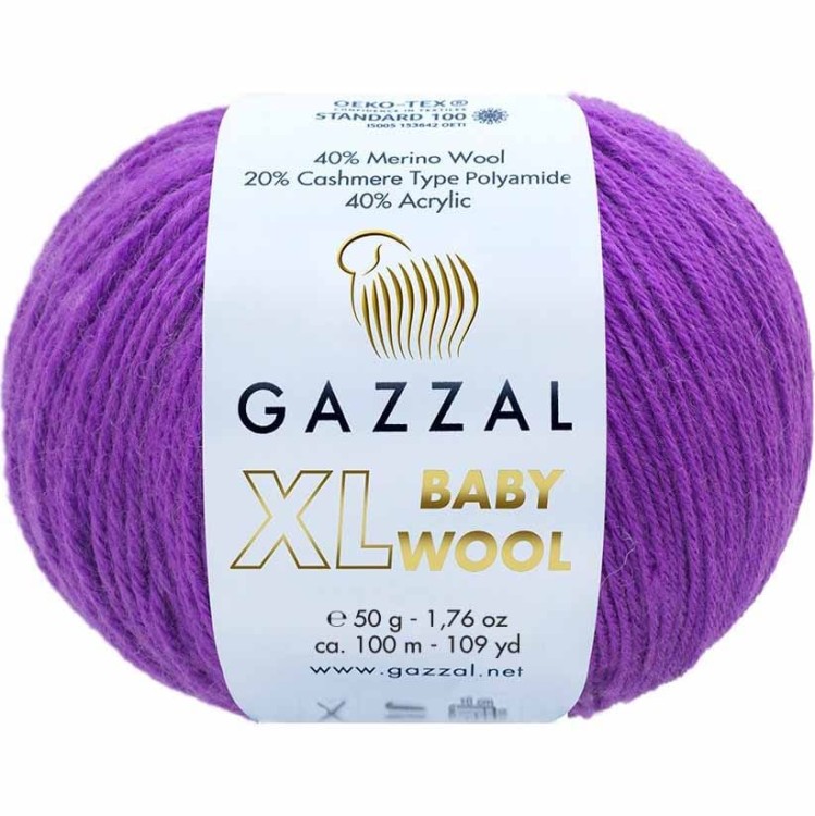 Włóczka Gazzal Baby Wool XL 815 fioletowy