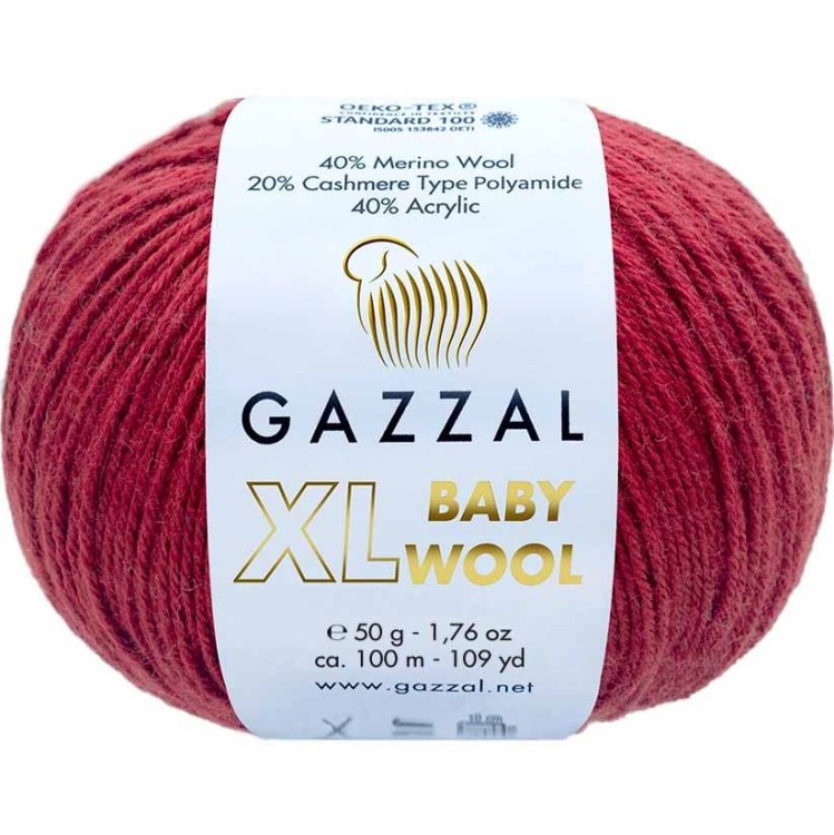 Włóczka Gazzal Baby Wool XL 816 bordowy