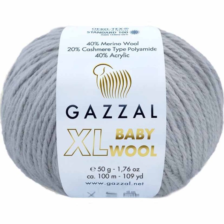 Włóczka Gazzal Baby Wool XL 817 popielaty
