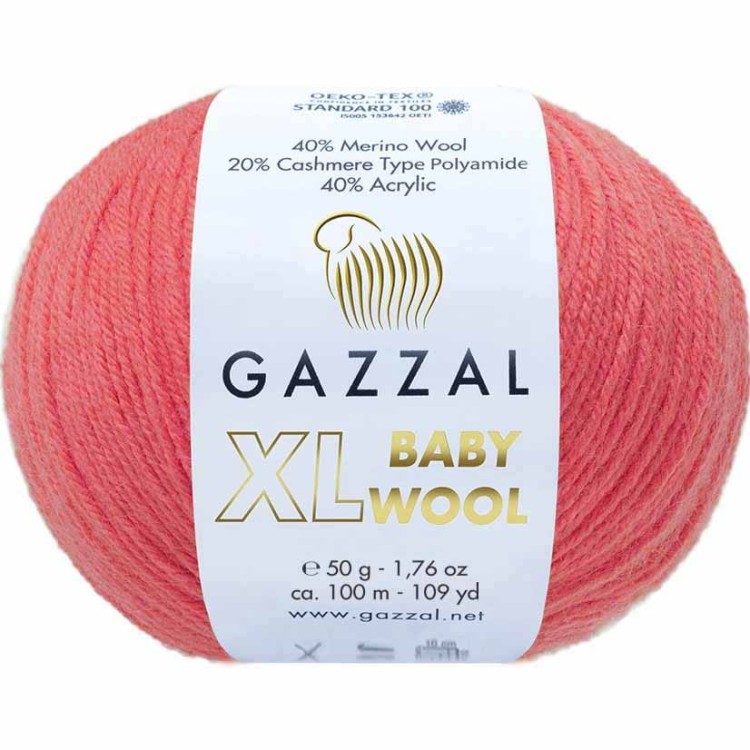 Włóczka Gazzal Baby Wool XL 819 koralowy