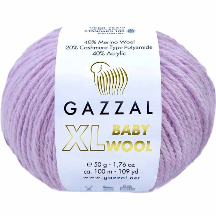 Włóczka Gazzal Baby Wool XL 823 lawendowy