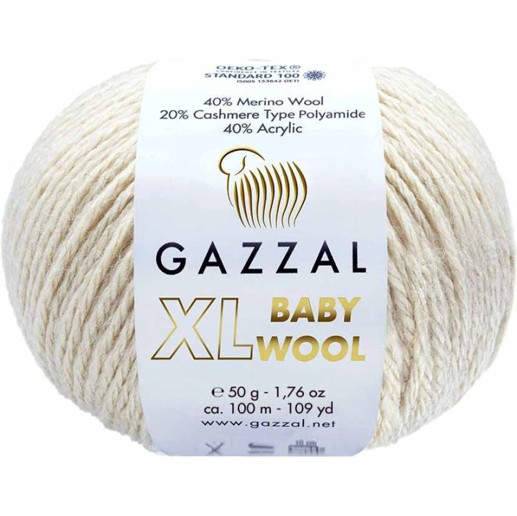 Włóczka Gazzal Baby Wool XL 829 jasny beżowy