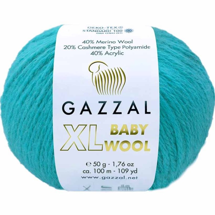 Włóczka Gazzal Baby Wool XL 832 turkusowy