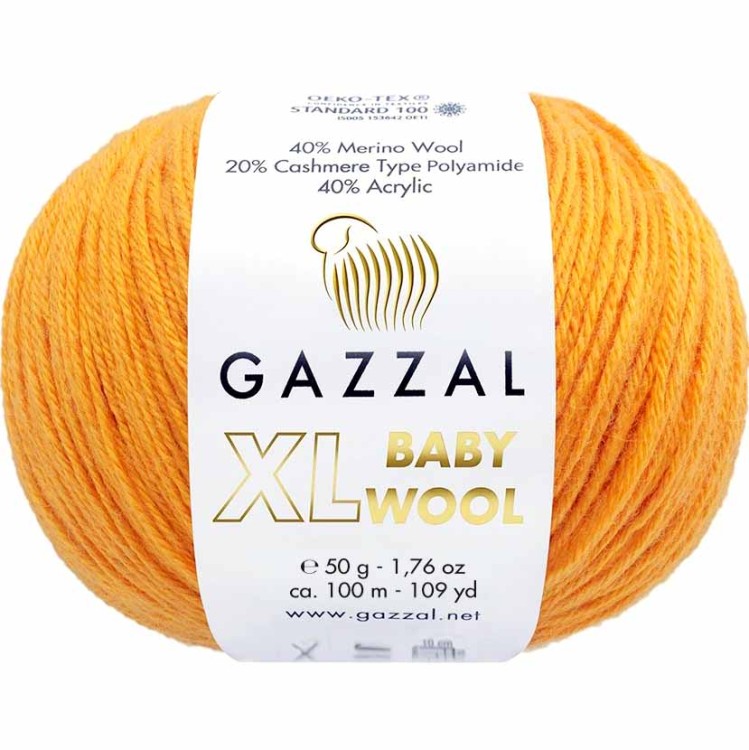 Włóczka Gazzal Baby Wool XL 837 jasny pomarańczowy