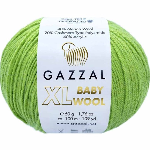 Włóczka Gazzal Baby Wool XL 838 jasny zielony