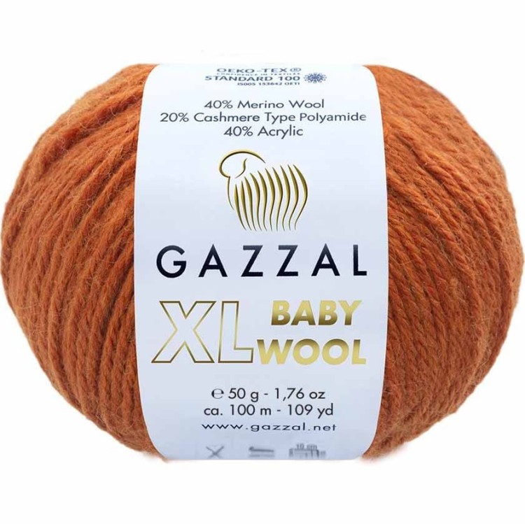 Włóczka Gazzal Baby Wool XL 841 rudy