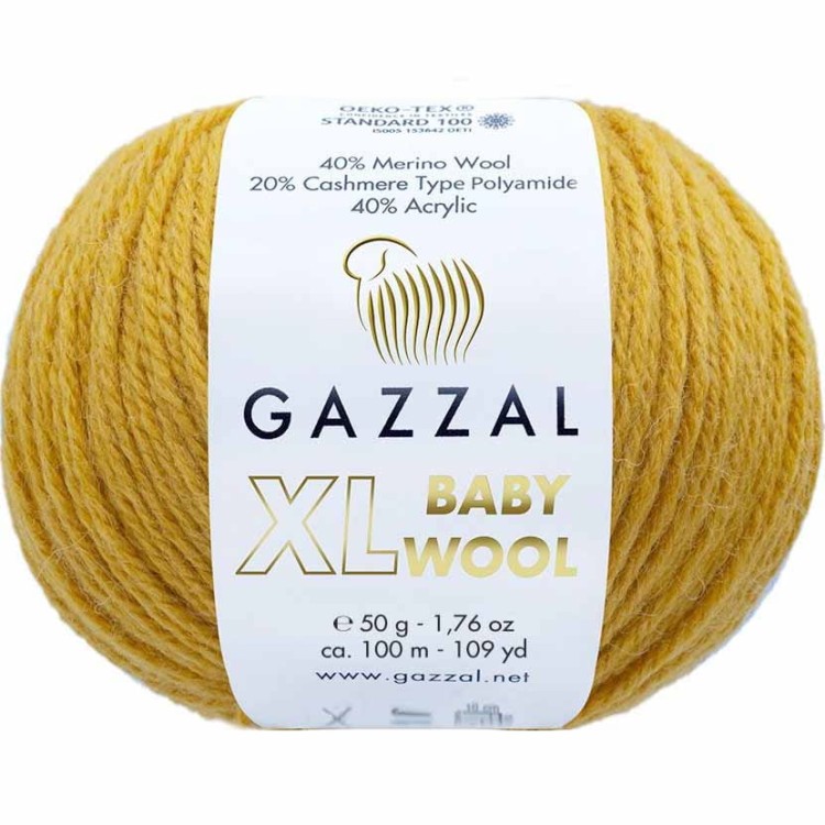 Włóczka Gazzal Baby Wool XL 842 musztardowy