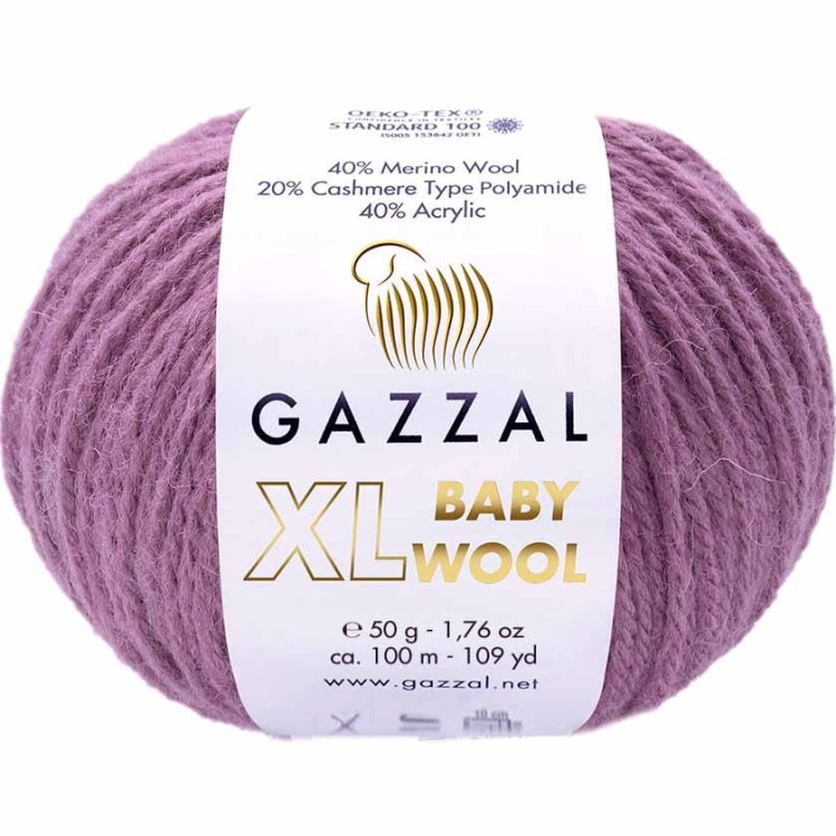 Włóczka Gazzal Baby Wool XL 843 brudny wrzosowy