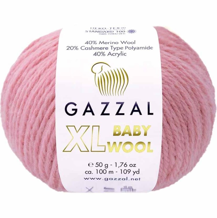 Włóczka Gazzal Baby Wool XL 845 brudny różowy
