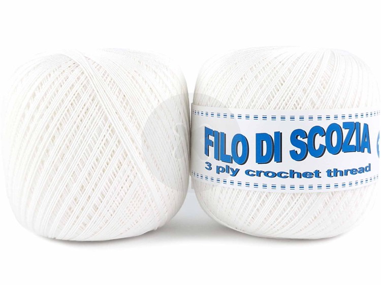 Kordonek Filo di Scozia 15/3 biały 001