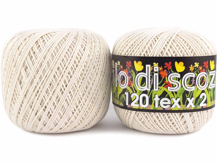 Kordonek Filo di Scozia 120x2 ecru 502