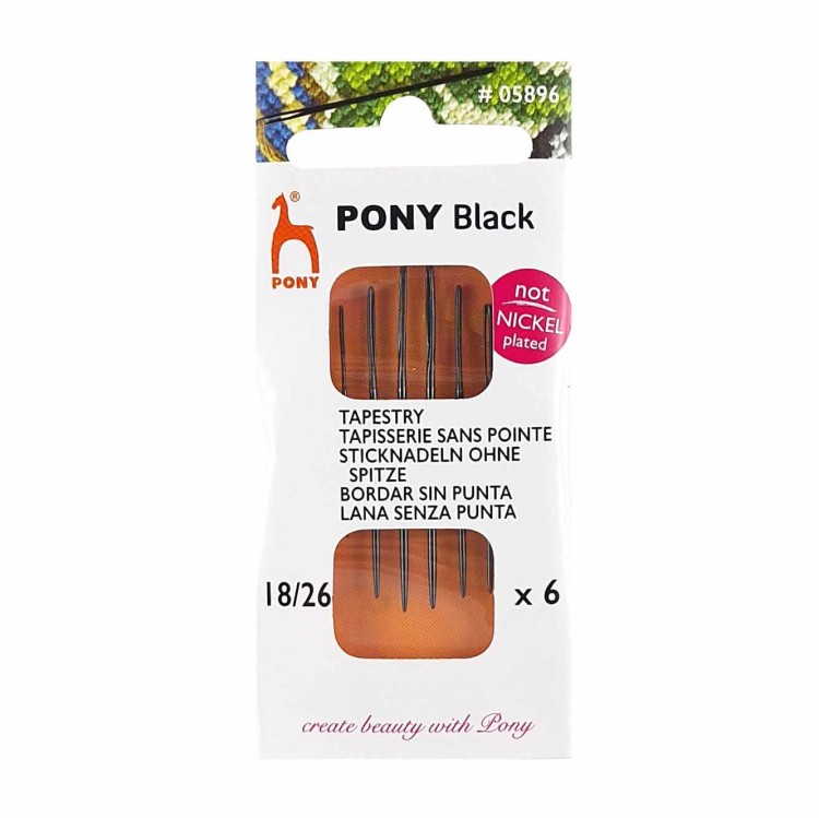 Igły do haftu bez czubka PONY BLACK 18/26