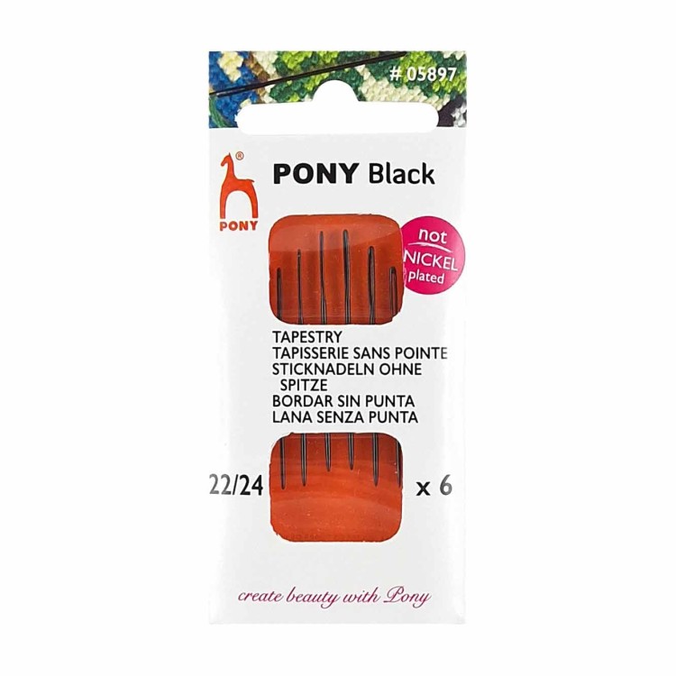 Igły do haftu bez czubka PONY BLACK 22/24