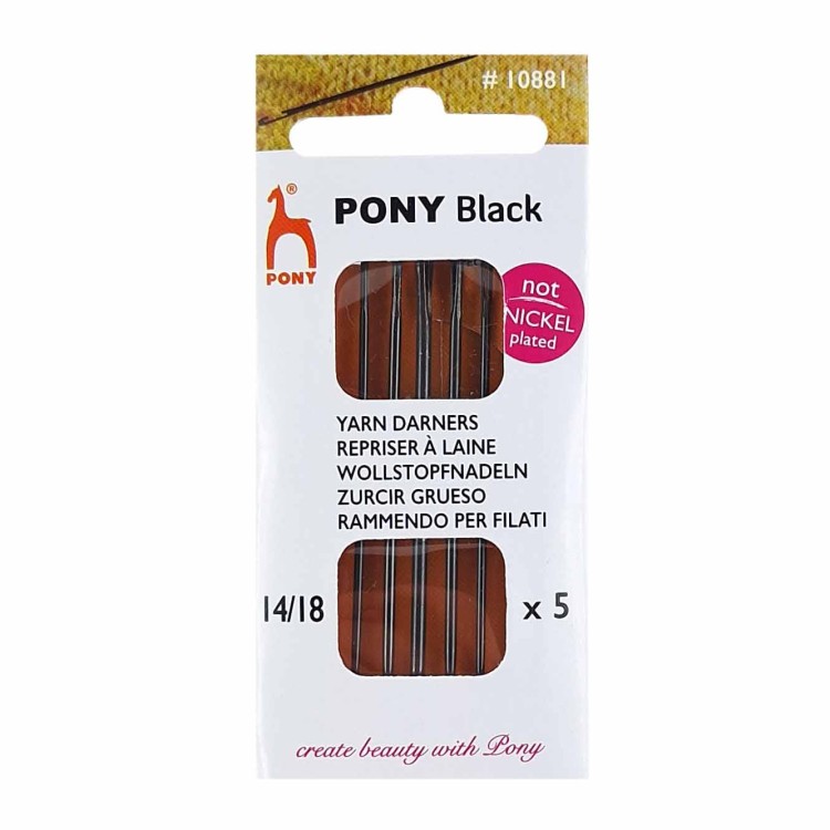 Igły ostre do wełny PONY BLACK 14/18