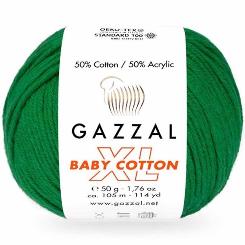 Włóczka Gazzal Baby Cotton XL 3456 ciemny zielony