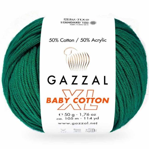Włóczka Gazzal Baby Cotton XL 3467 butelkowy zielony