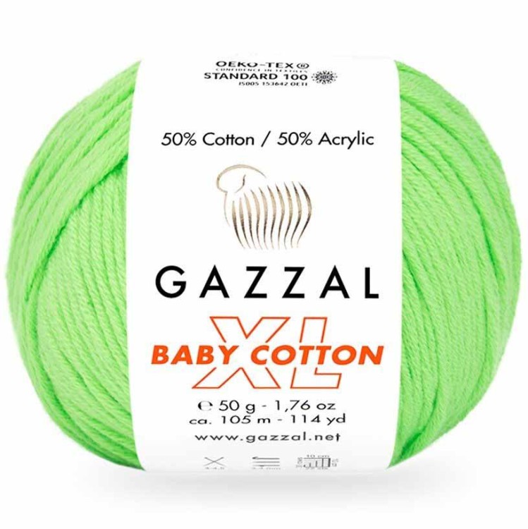 Włóczka Gazzal Baby Cotton XL 3427 seledynowy