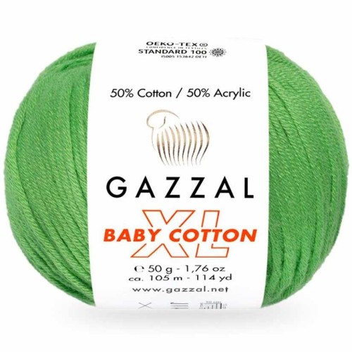 Włóczka Gazzal Baby Cotton XL 3448 zielony