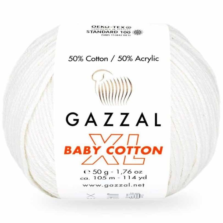 Włóczka Gazzal Baby Cotton XL 3432 biały