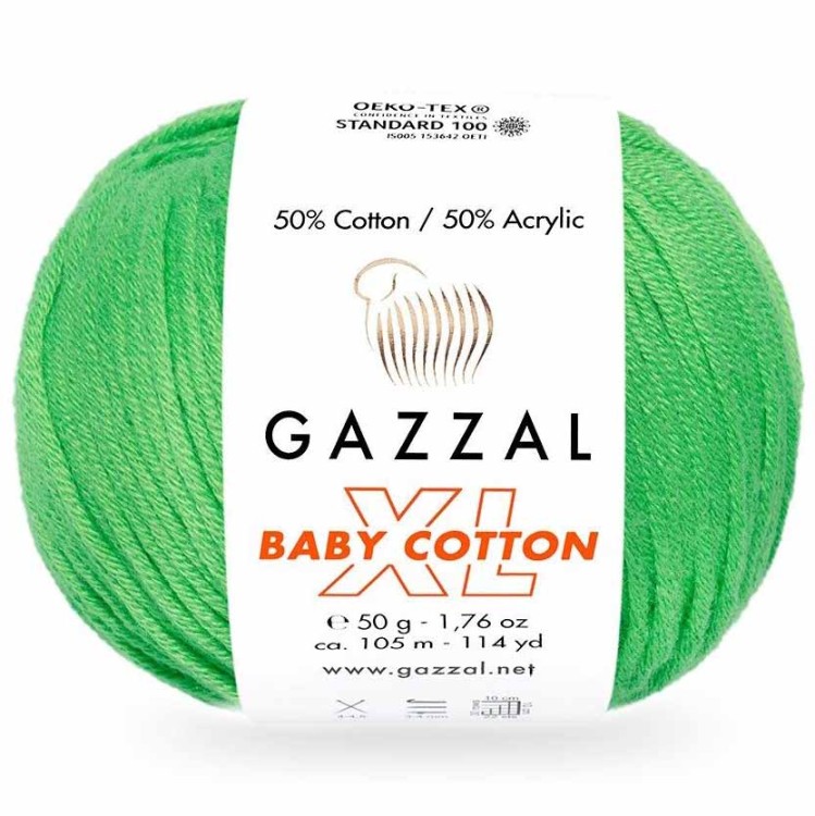 Włóczka Gazzal Baby Cotton XL 3466 jasny zielony