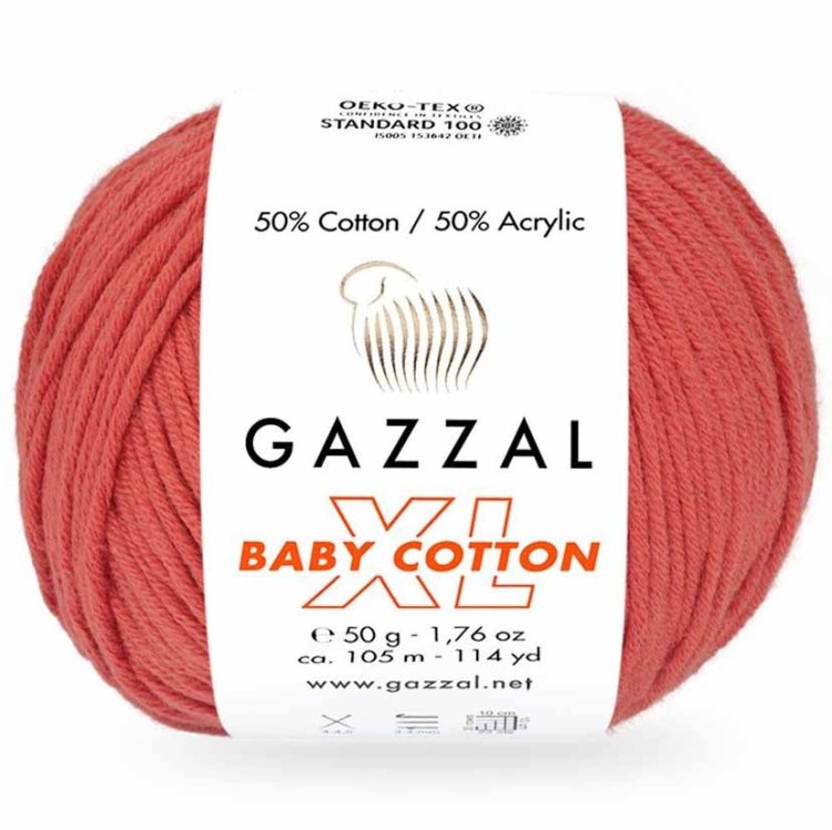 Włóczka Gazzal Baby Cotton XL 3418 koralowy