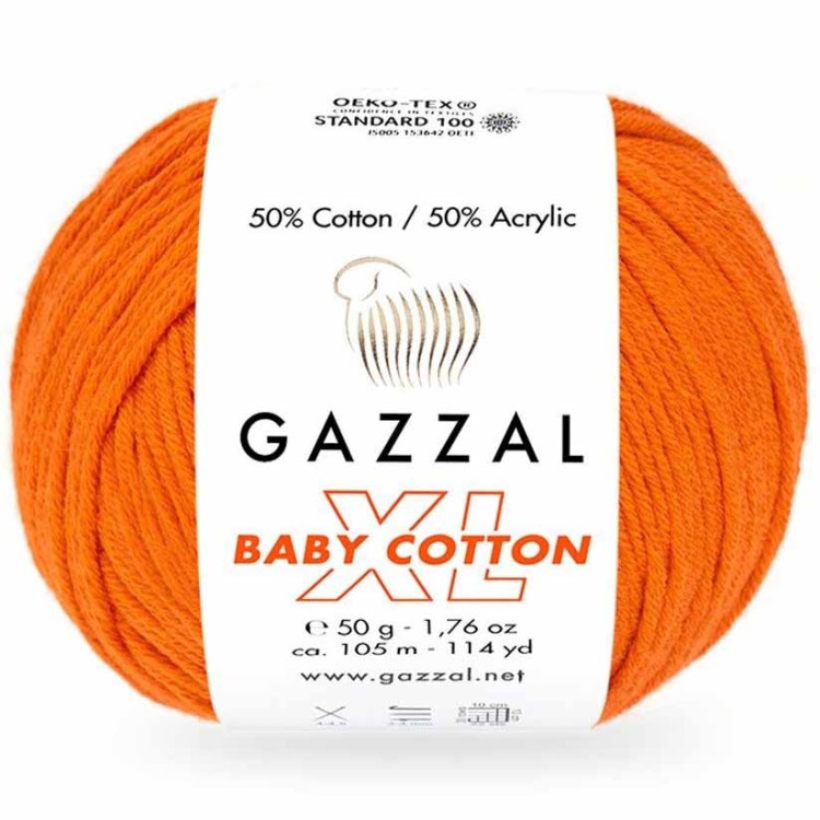 Włóczka Gazzal Baby Cotton XL 3419 pomarańczowy