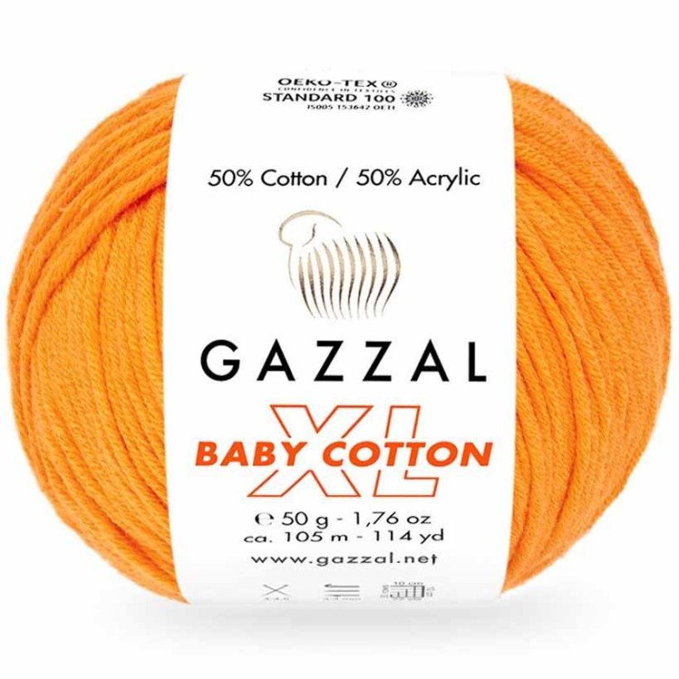 Włóczka Gazzal Baby Cotton XL 3416 jasny pomarańczowy