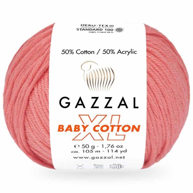 Włóczka Gazzal Baby Cotton XL 3435 ciepły różowy