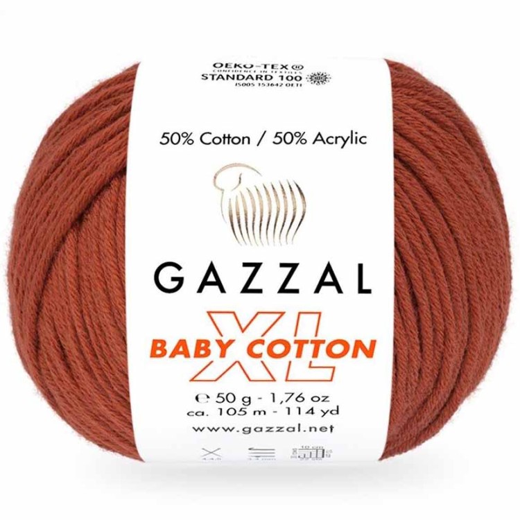 Włóczka Gazzal Baby Cotton XL 3453 ceglany