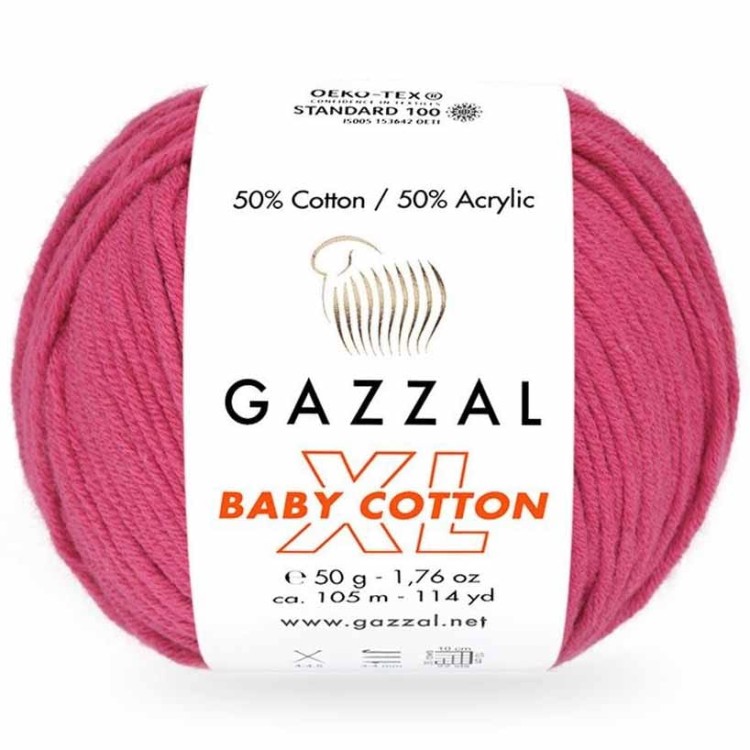 Włóczka Gazzal Baby Cotton XL 3415 malinowy