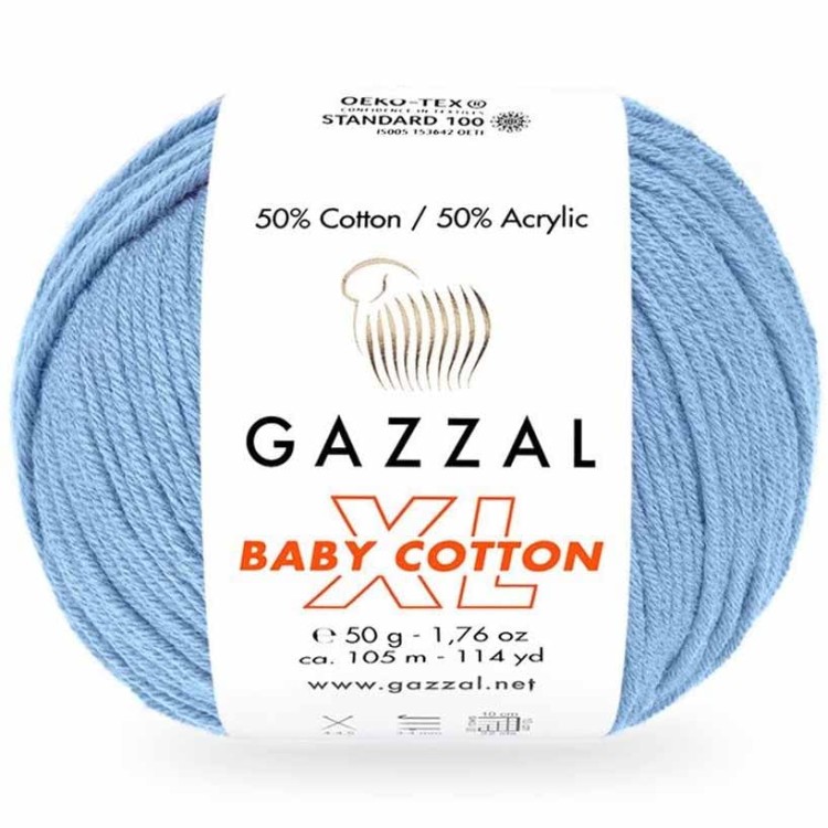 Włóczka Gazzal Baby Cotton XL 3423 niebieski