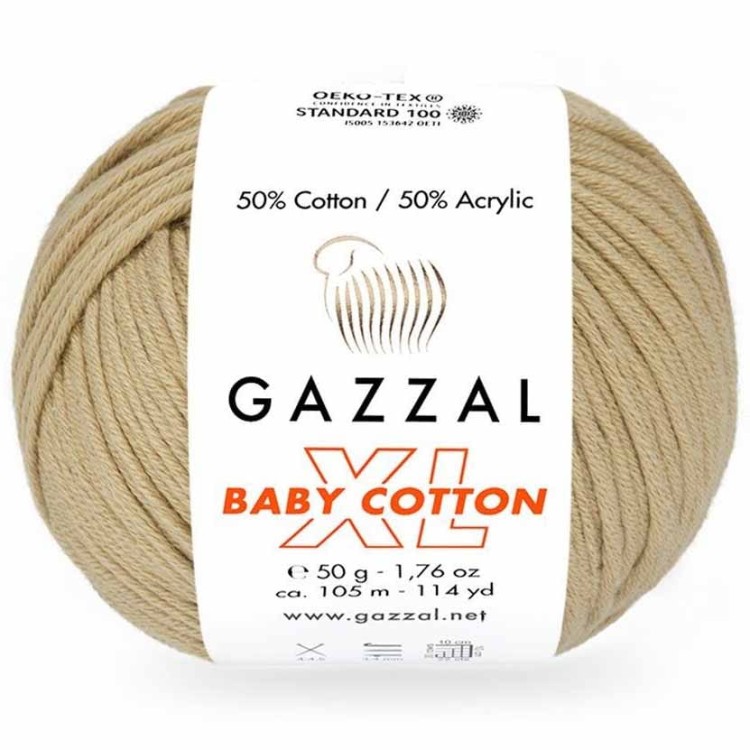Włóczka Gazzal Baby Cotton XL 3424 ciemny beżowy