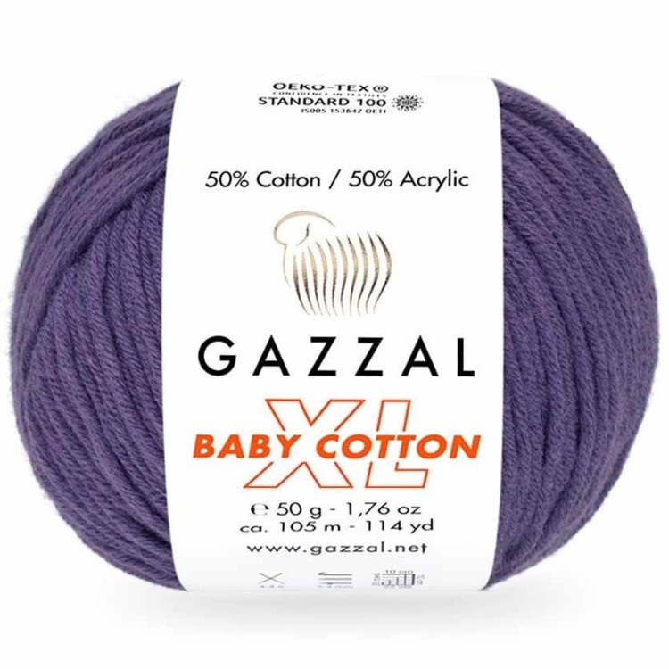 Włóczka Gazzal Baby Cotton XL 3440 ciemny fioletowy