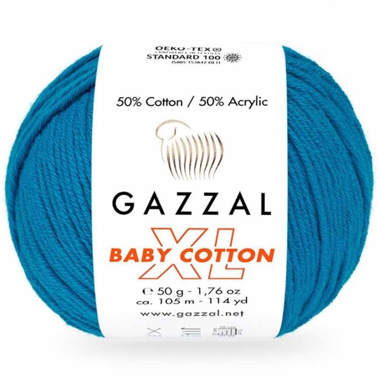 Włóczka Gazzal Baby Cotton XL 3428 ciemny turkusowy