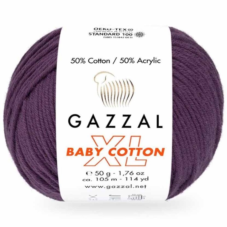 Włóczka Gazzal Baby Cotton XL 3441 śliwkowy