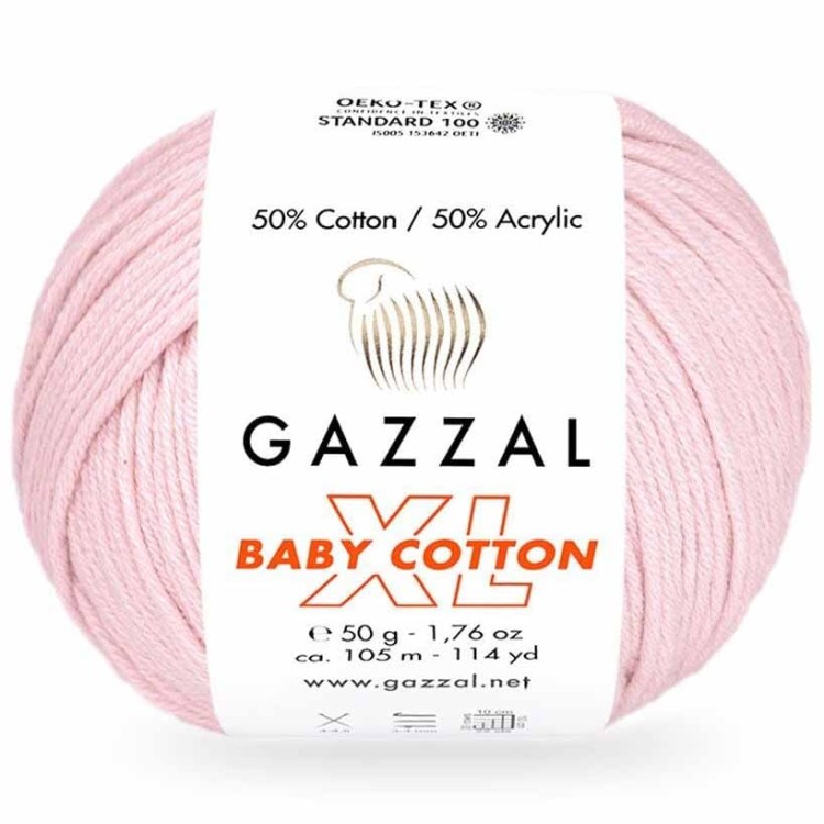 Włóczka Gazzal Baby Cotton XL 3411 jasny różowy