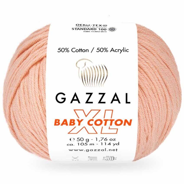 Włóczka Gazzal Baby Cotton XL 3412 ciemny brzoskwiniowy