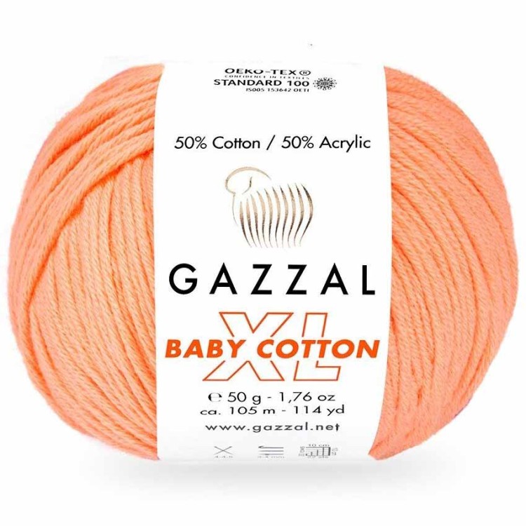 Włóczka Gazzal Baby Cotton XL 3465 morelowy