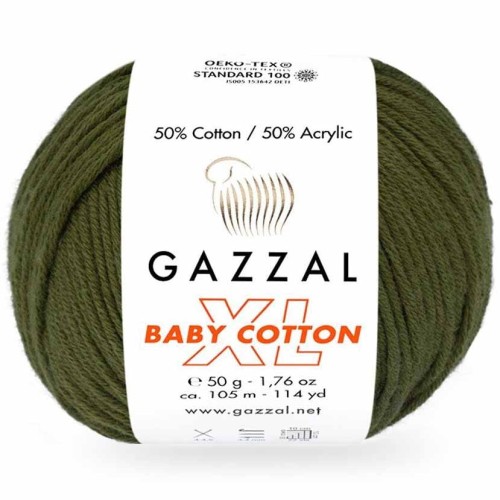Włóczka Gazzal Baby Cotton XL 3463 khaki