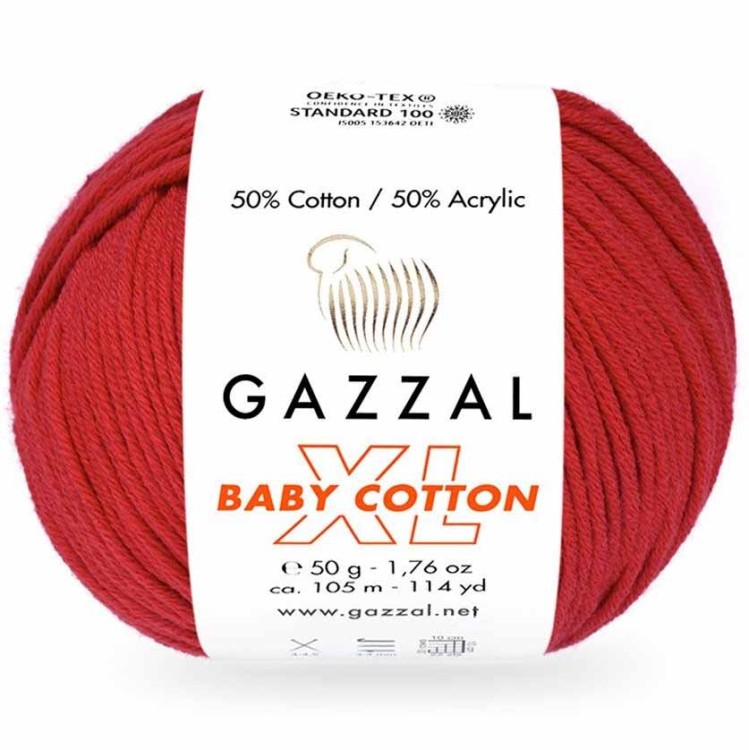 Włóczka Gazzal Baby Cotton XL 3443 czerwony