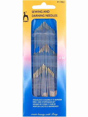 Zestaw igieł do szycia PONY 50 sztuk z nawlekaczem