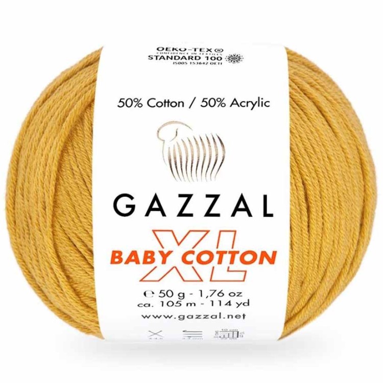 Włóczka Gazzal Baby Cotton XL 3447 musztardowy